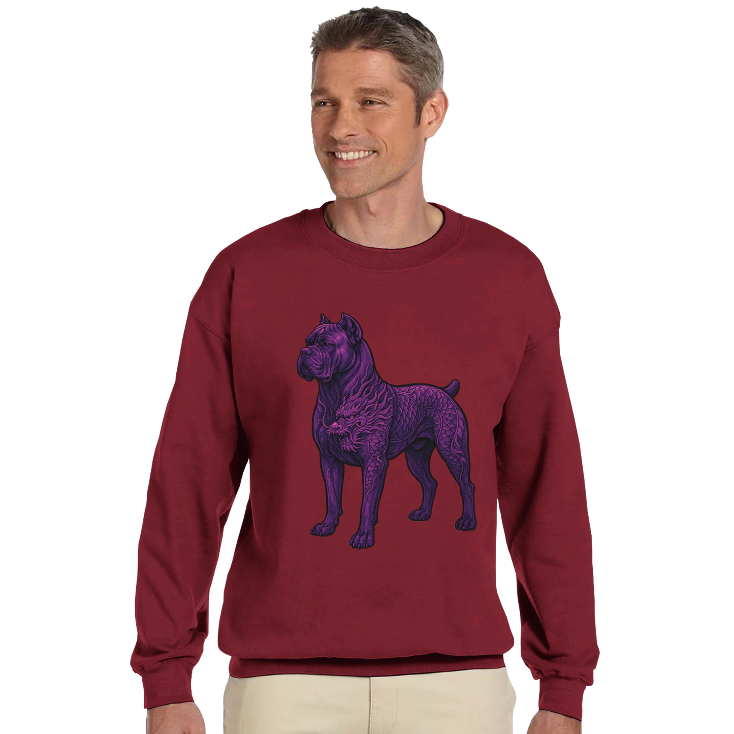 Sweat-shirt adulte unisexe classique ras du cou rouge Cane Corso