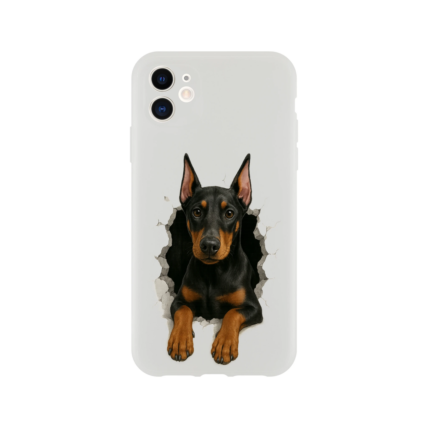 Coque pour Iphone Dobermann trou mur