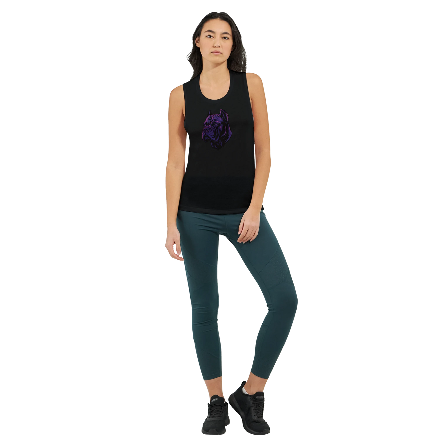 Débardeur pour femme noir tête Cane Corso