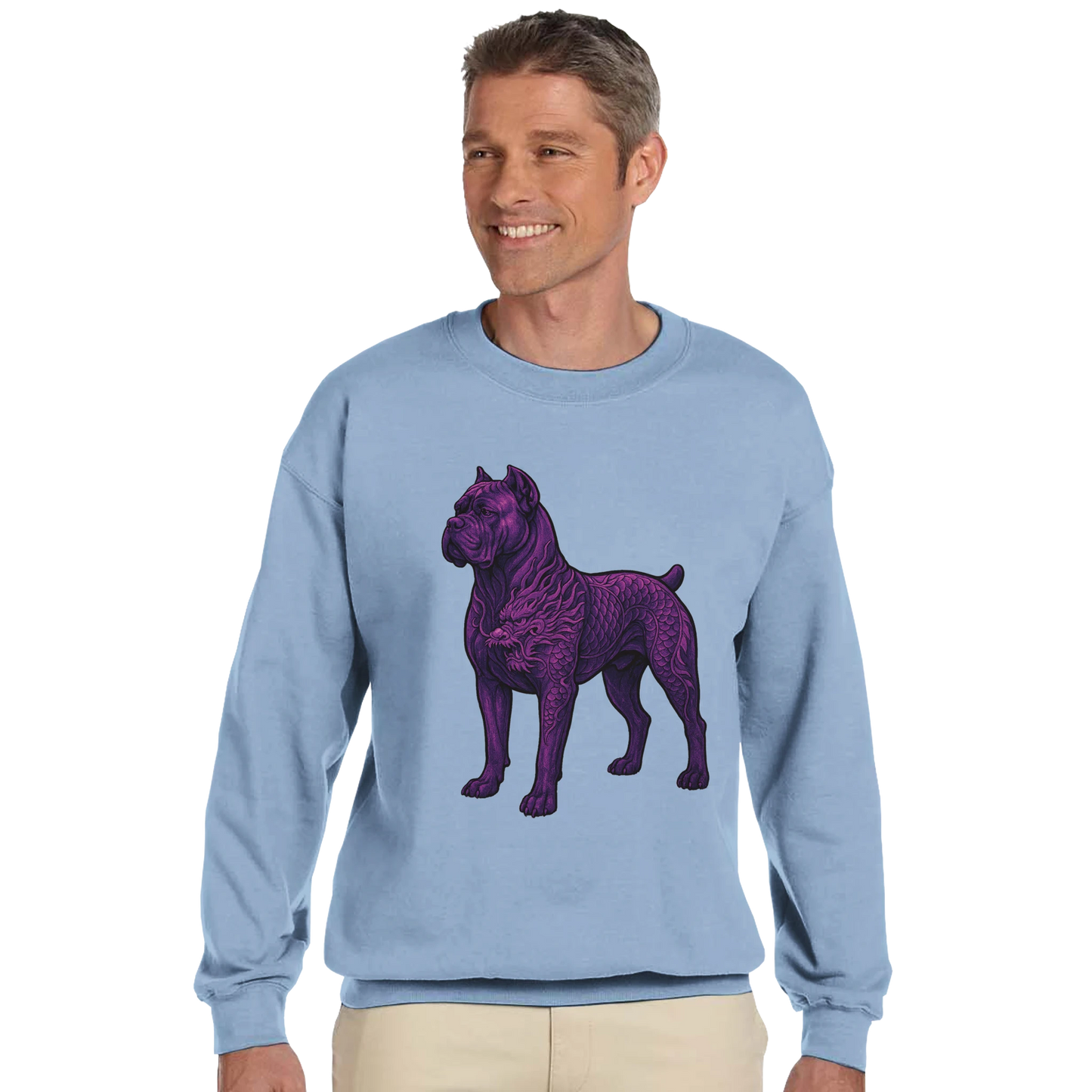 Sweat-shirt adulte unisexe classique ras du cou bleu Cane Corso