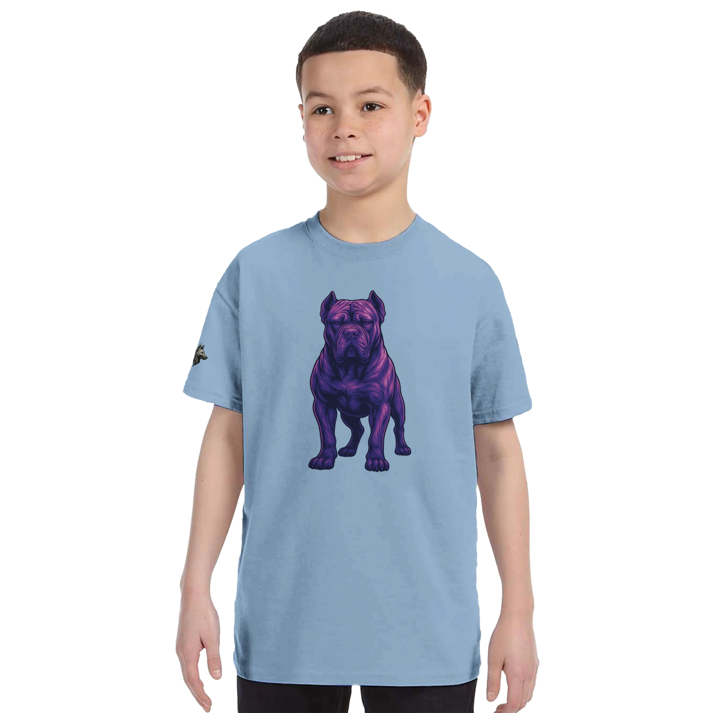 T-shirt enfant unisexe classique ras du cou bleu Cane Corso