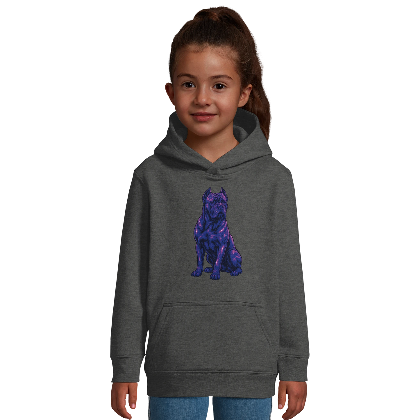 Marque MolossDesign | Sweat-shirt à capuche enfant mélange recyclé Cane Corso 2 avec logo sur le dos MolossDesign