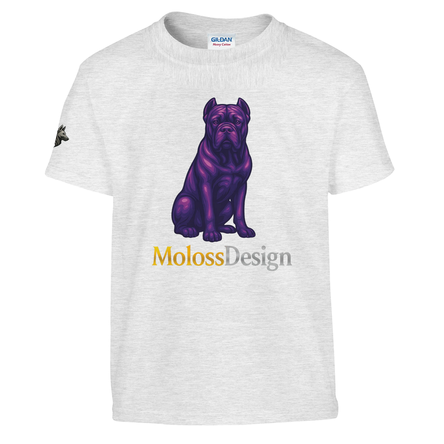 T-shirt enfant unisexe classique ras du cou gris clair Cane Corso MolossDesign