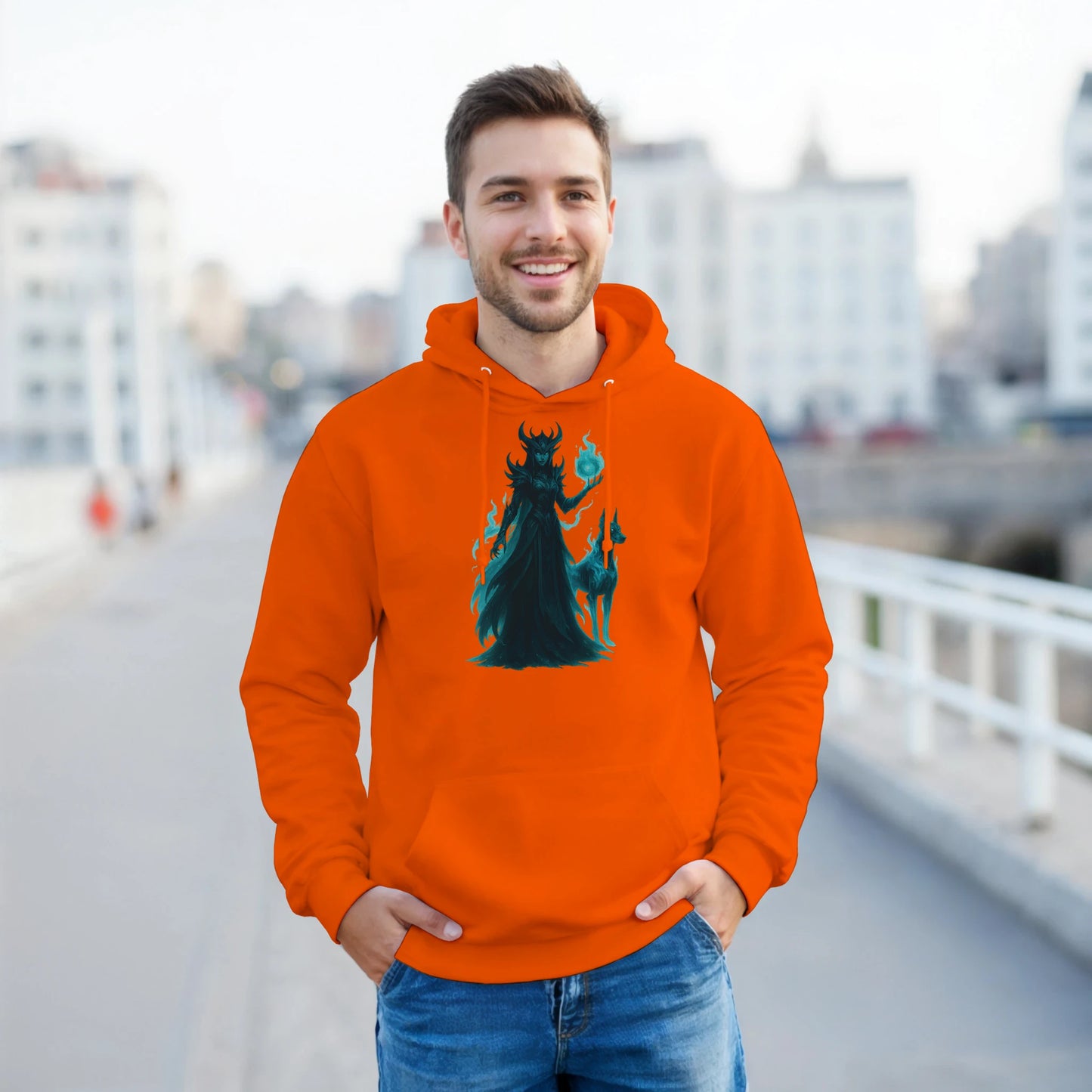 Sweat à capuche adulte unisexe classique orange Fantastique Dobermann