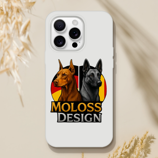 Marque MolossDesign | Coque transparente pour IPhone Dobermann+Malinois avec drapeaux1 MolossDesign