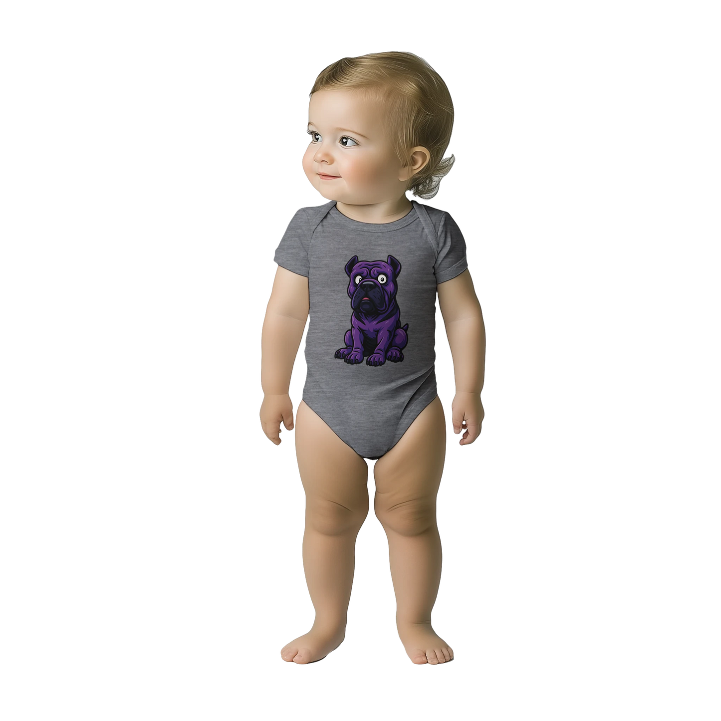 Body bébé gris coton manches courtes Cane Corso