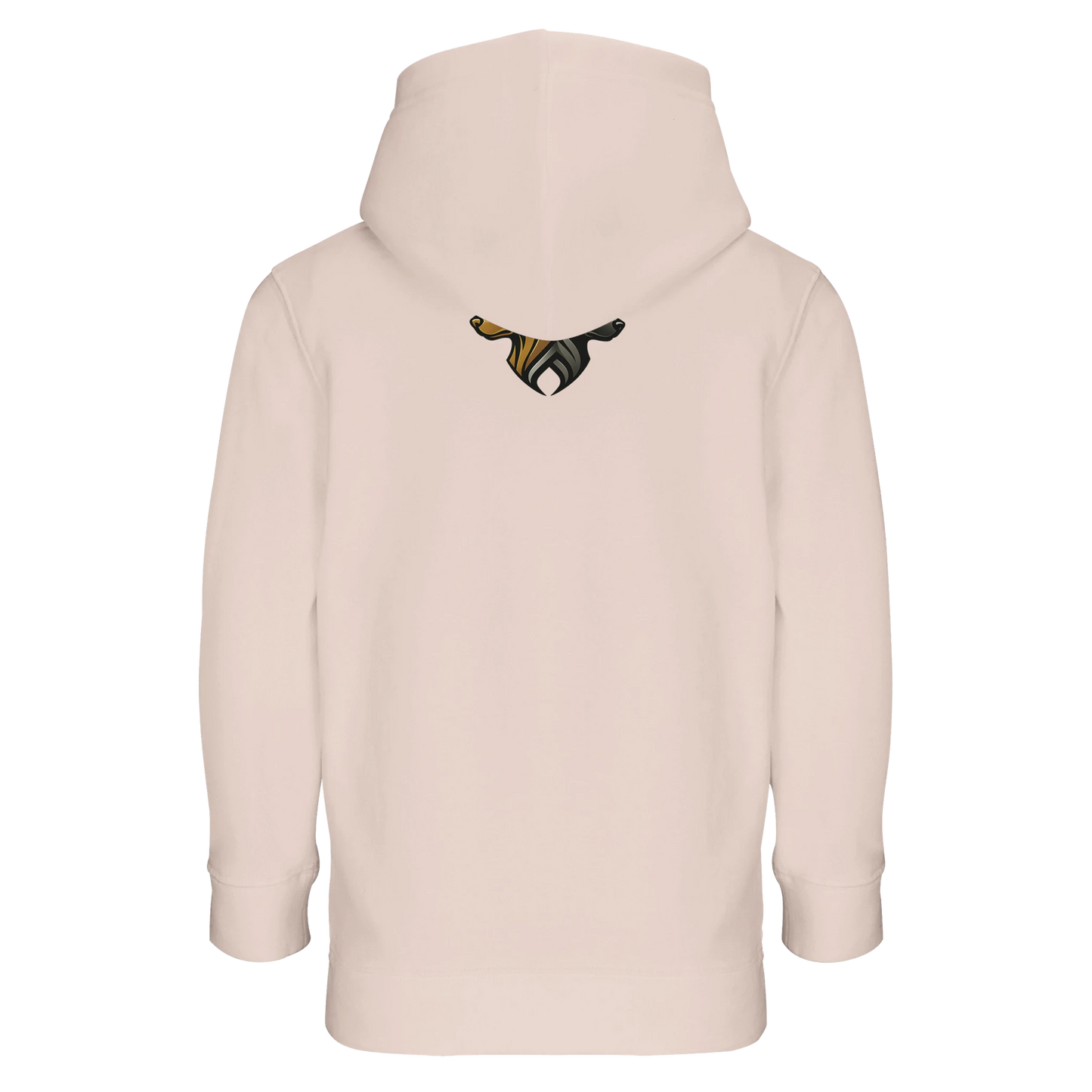 Marque MolossDesign | Sweat-shirt à capuche enfant mélange recyclé tête Malinois argentée1 avec logo sur le dos MolossDesign