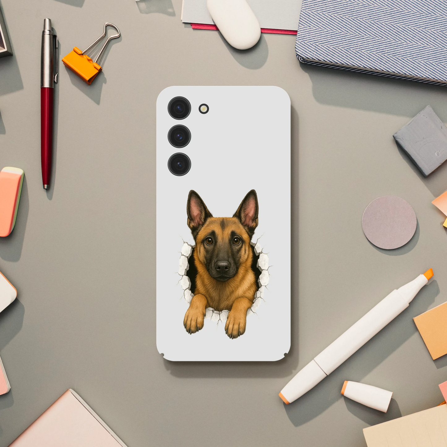 Coque de téléphone Samsung Galaxy S Malinois trou mur2