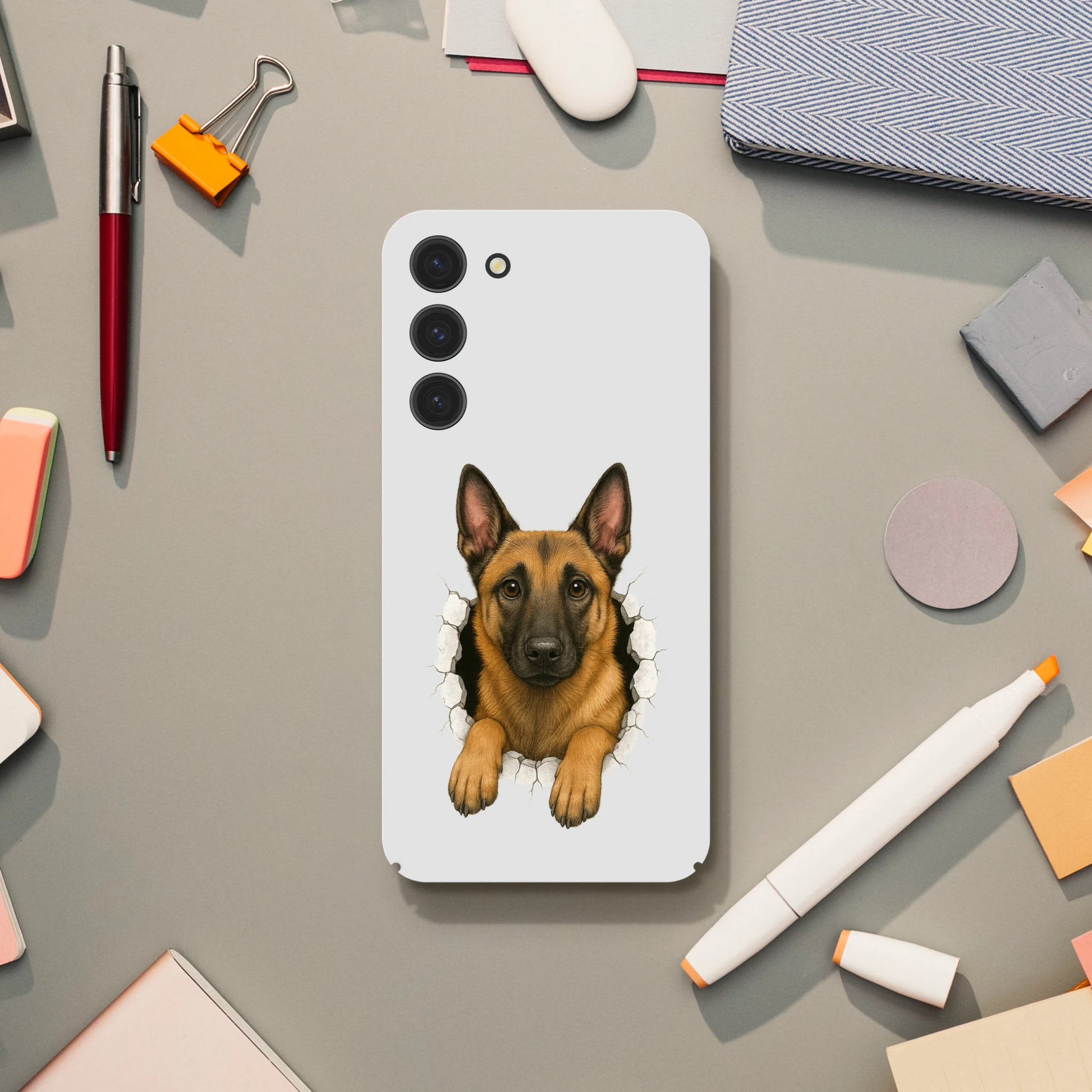 Coque de téléphone Samsung Galaxy S Malinois trou mur2