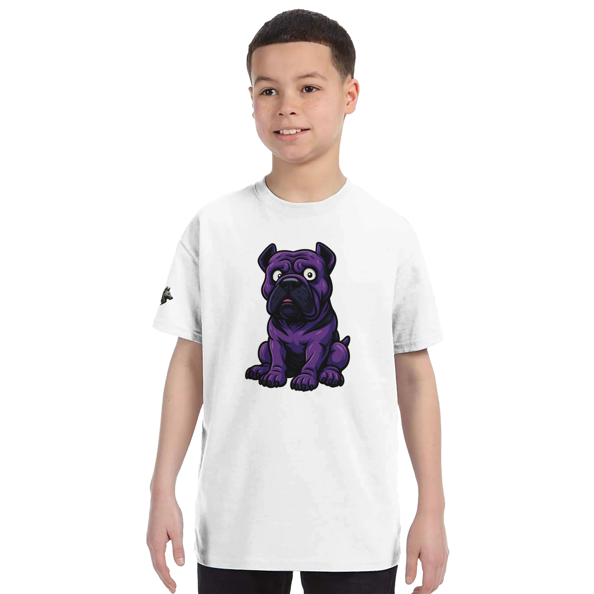 T-shirt enfant unisexe classique ras du cou blanc Cane Corso humour