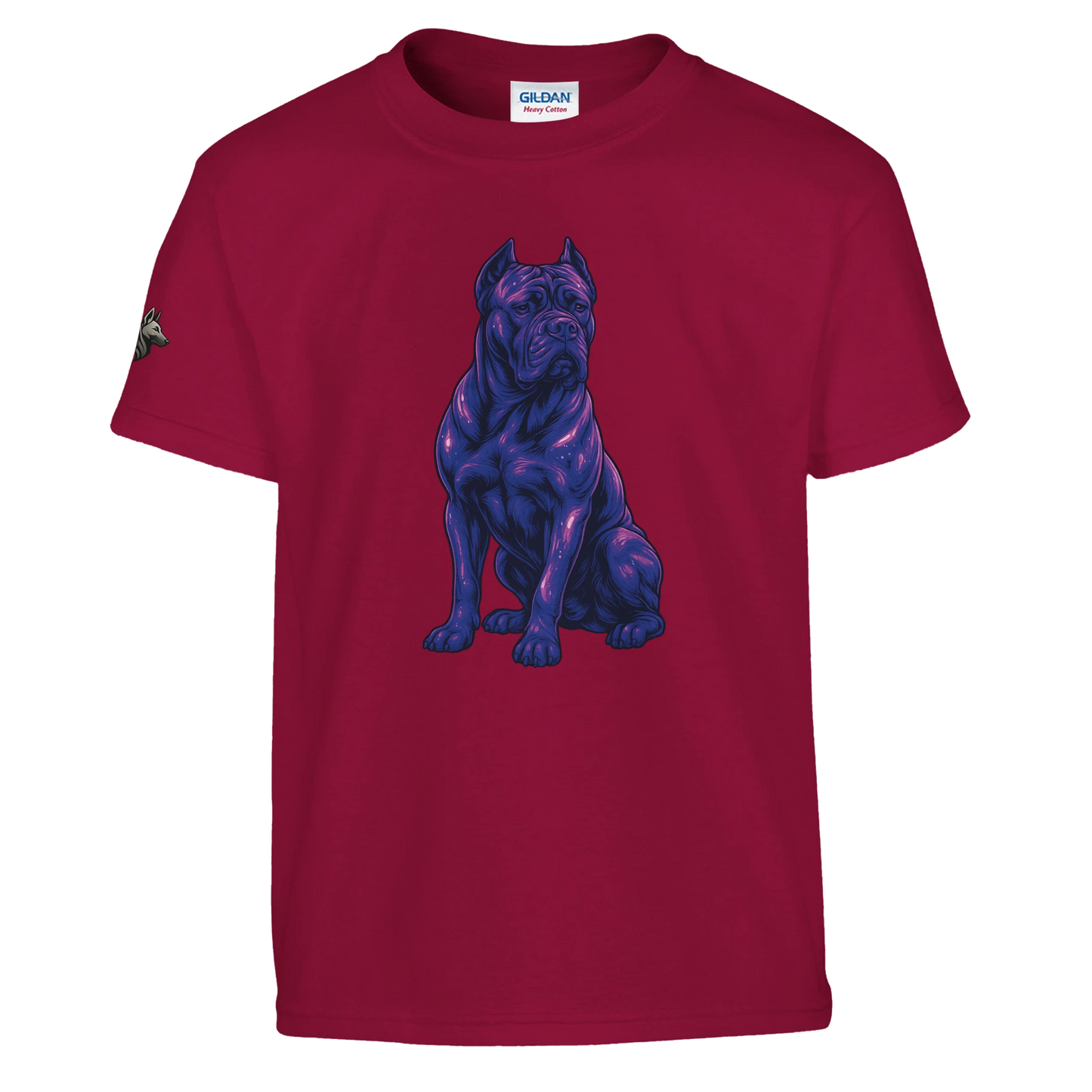 T-shirt enfant unisexe classique ras du cou bordeaux Cane Corso