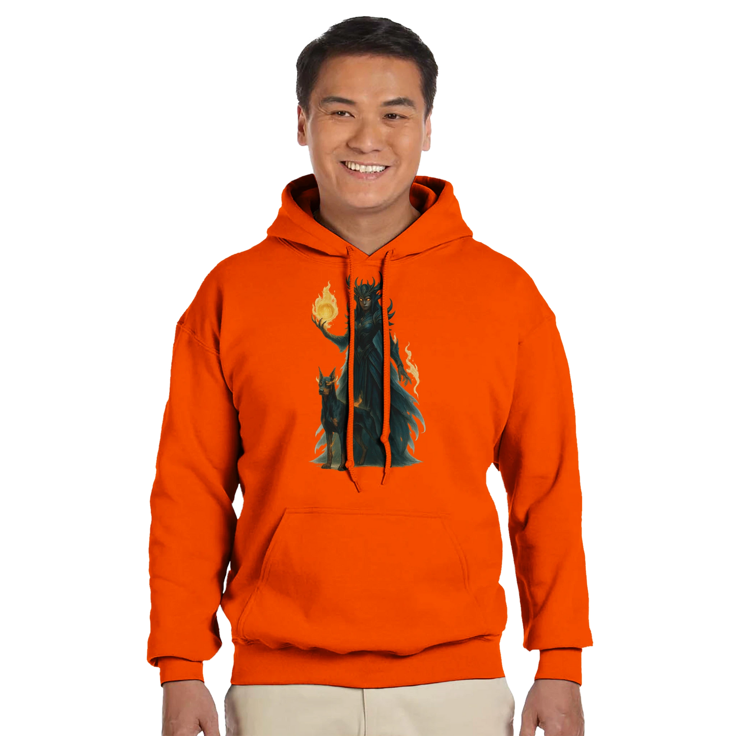 Sweat à capuche adulte unisexe classique orange Fantastique Dobermann