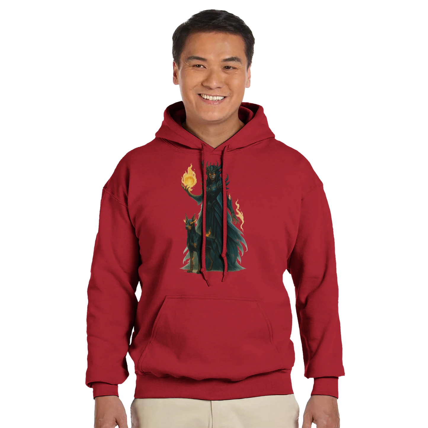 Sweat à capuche adulte unisexe classique rouge Fantastique Dobermann