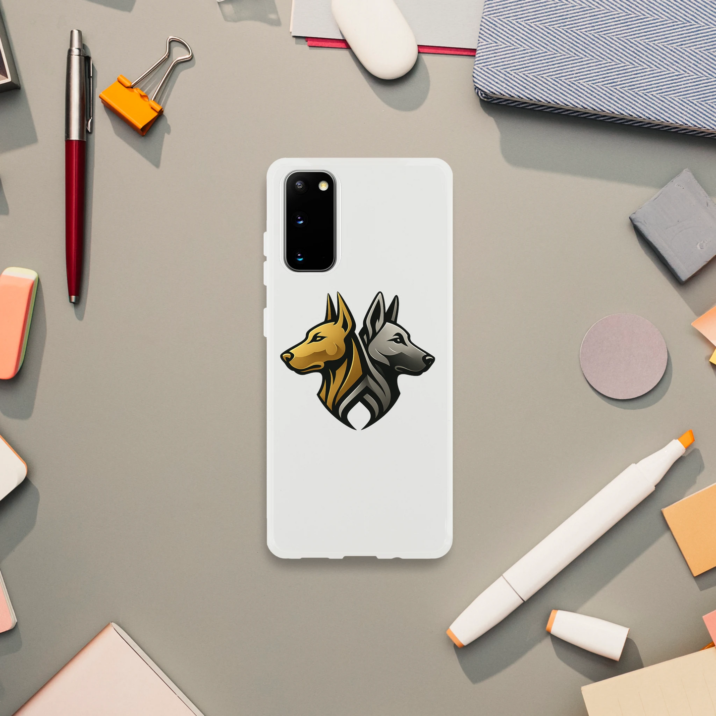 Coque transparente pour Samsung Galaxy avec logo de la marque MolossDesign