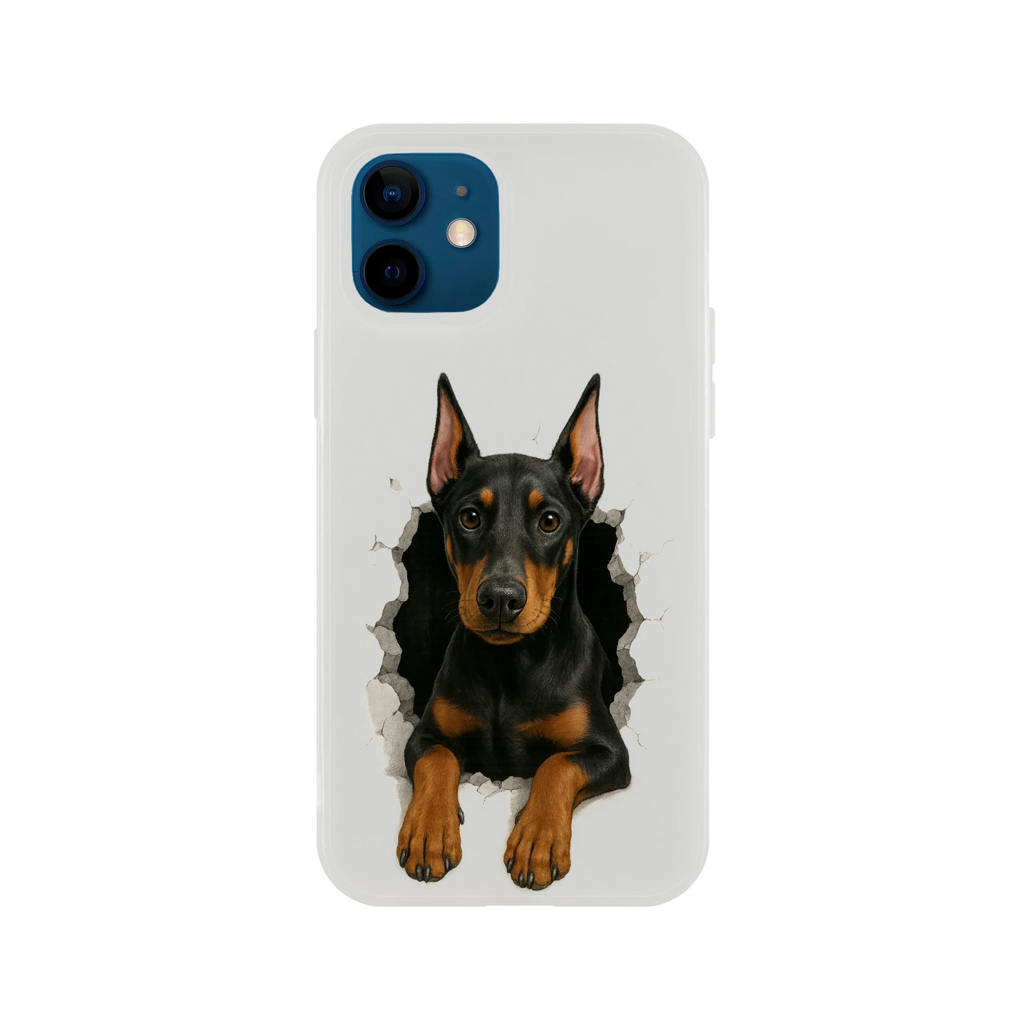 Coque pour Iphone Dobermann trou mur