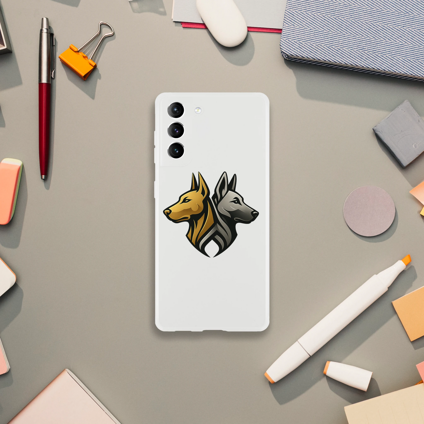 Coque transparente pour Samsung Galaxy avec logo de la marque MolossDesign