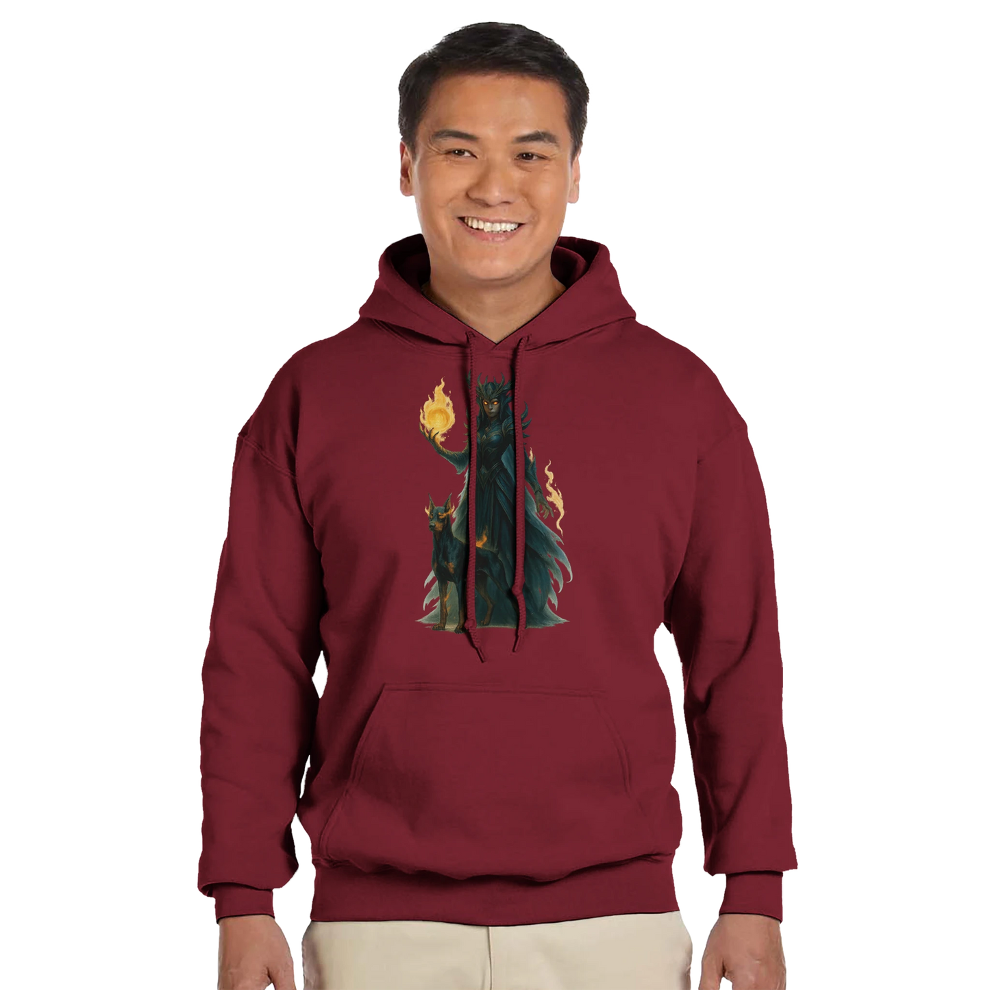 Sweat à capuche adulte unisexe classique rouge Fantastique Dobermann