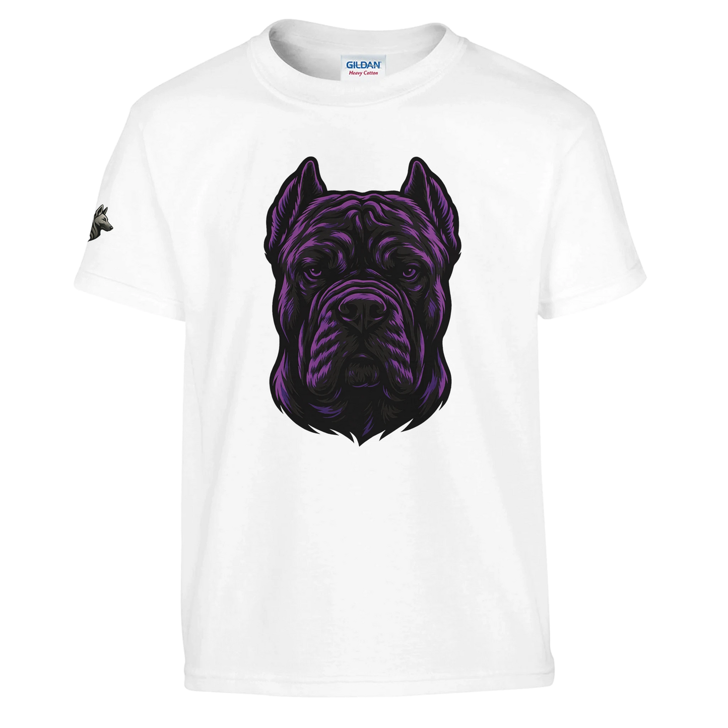 T-shirt enfant unisexe classique ras du cou blanc tête Cane Corso