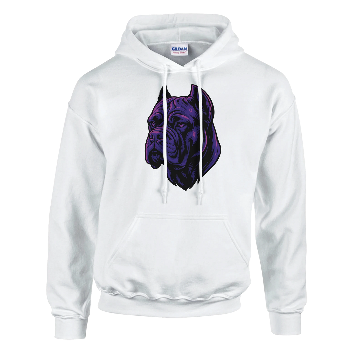  Sweat à capuche adulte unisexe classique blanc tête Cane Corso