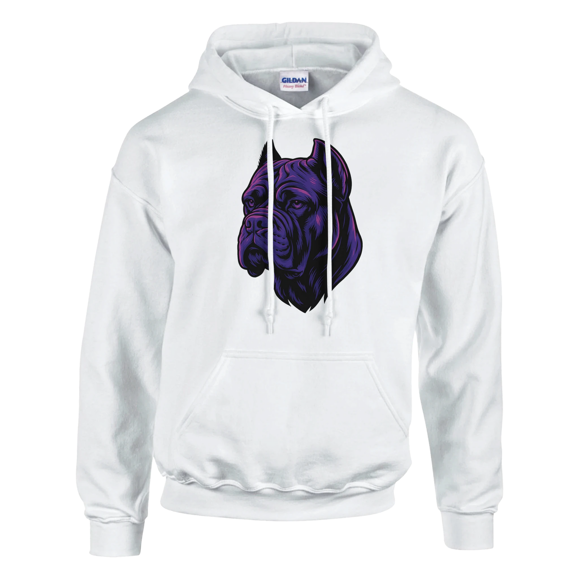  Sweat à capuche adulte unisexe classique blanc tête Cane Corso