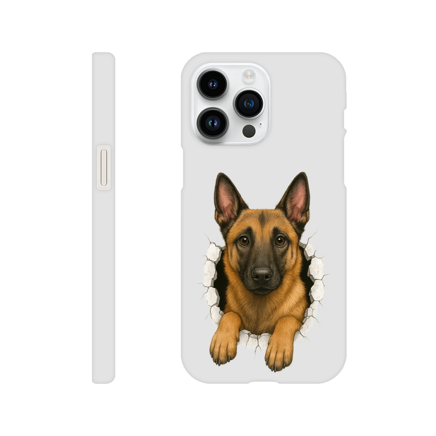 Coque de téléphone pour Iphone Malinois trou mur2