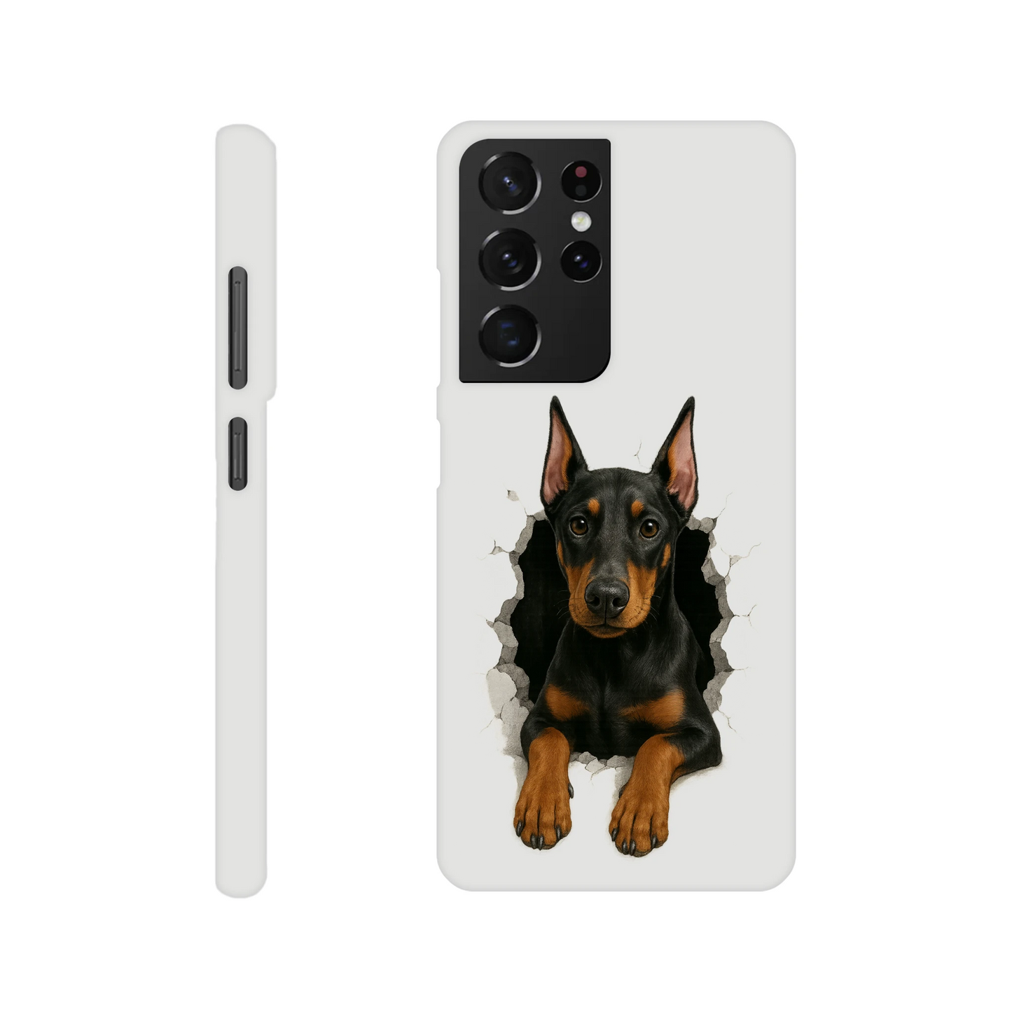 Coque de téléphone pour Samsung Galaxy S-Dobermann trou mur