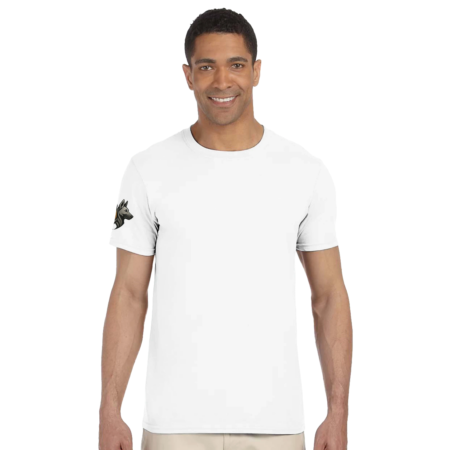 T-shirt adulte unisexe classique ras du cou avec logo sur manche droite MolossDesign