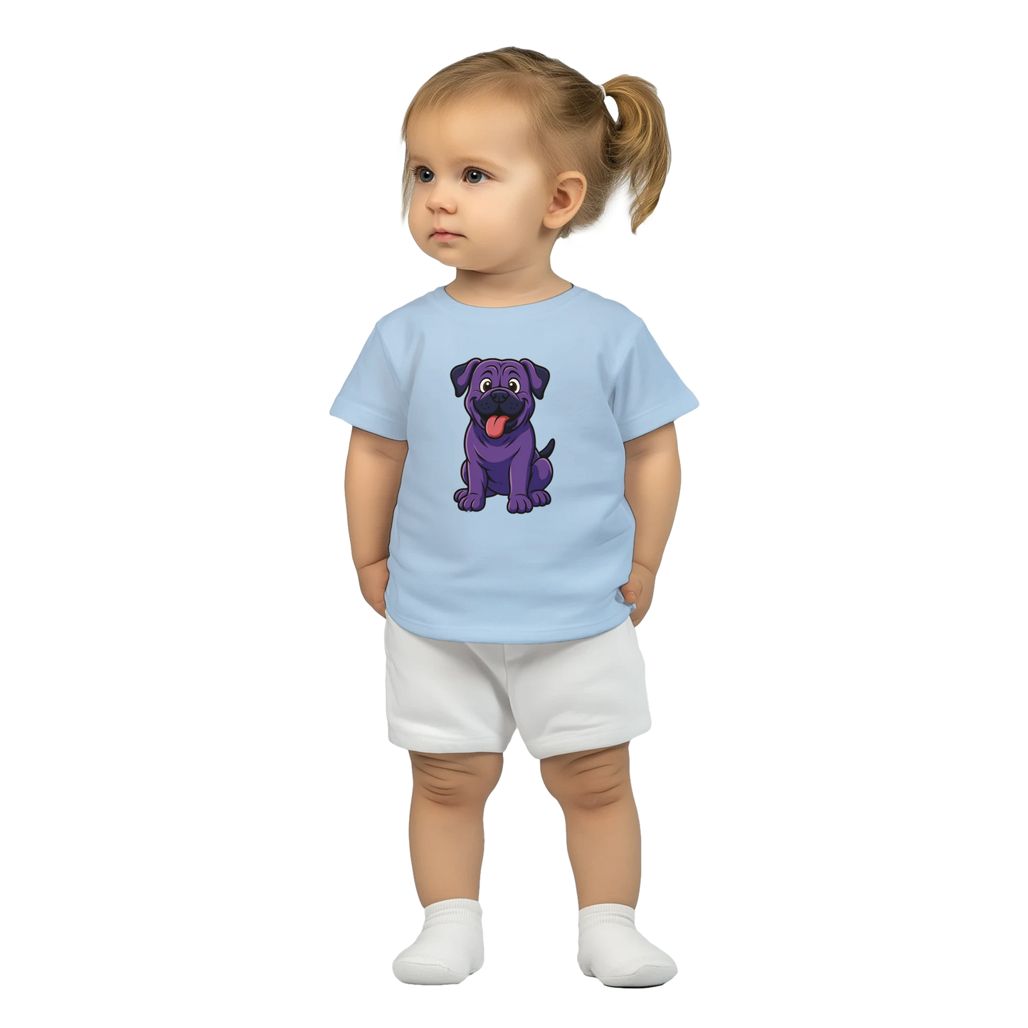 T-shirt bébé bleu ciel coton manches courtes Cane Corso