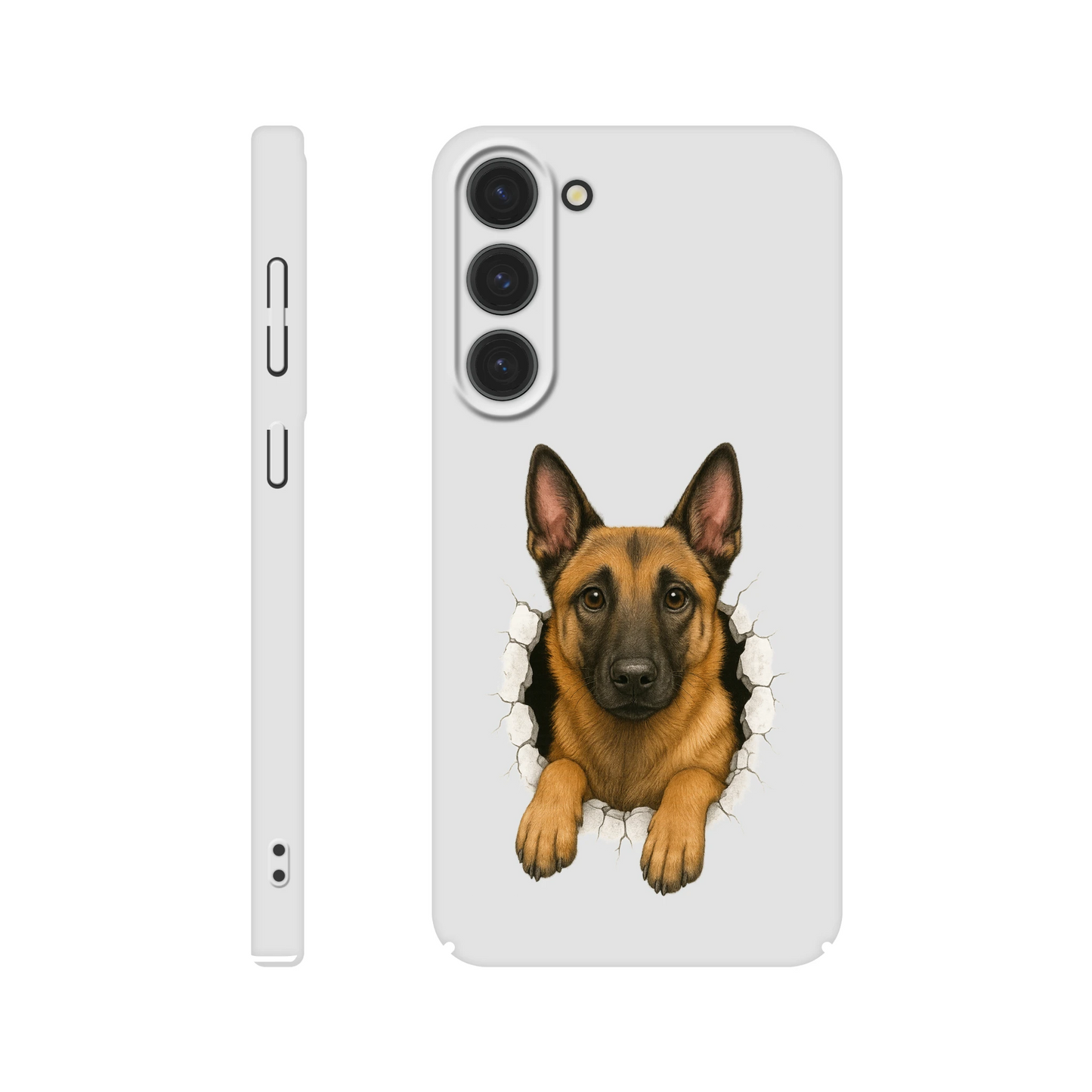 Coque de téléphone Samsung Galaxy S Malinois trou mur2