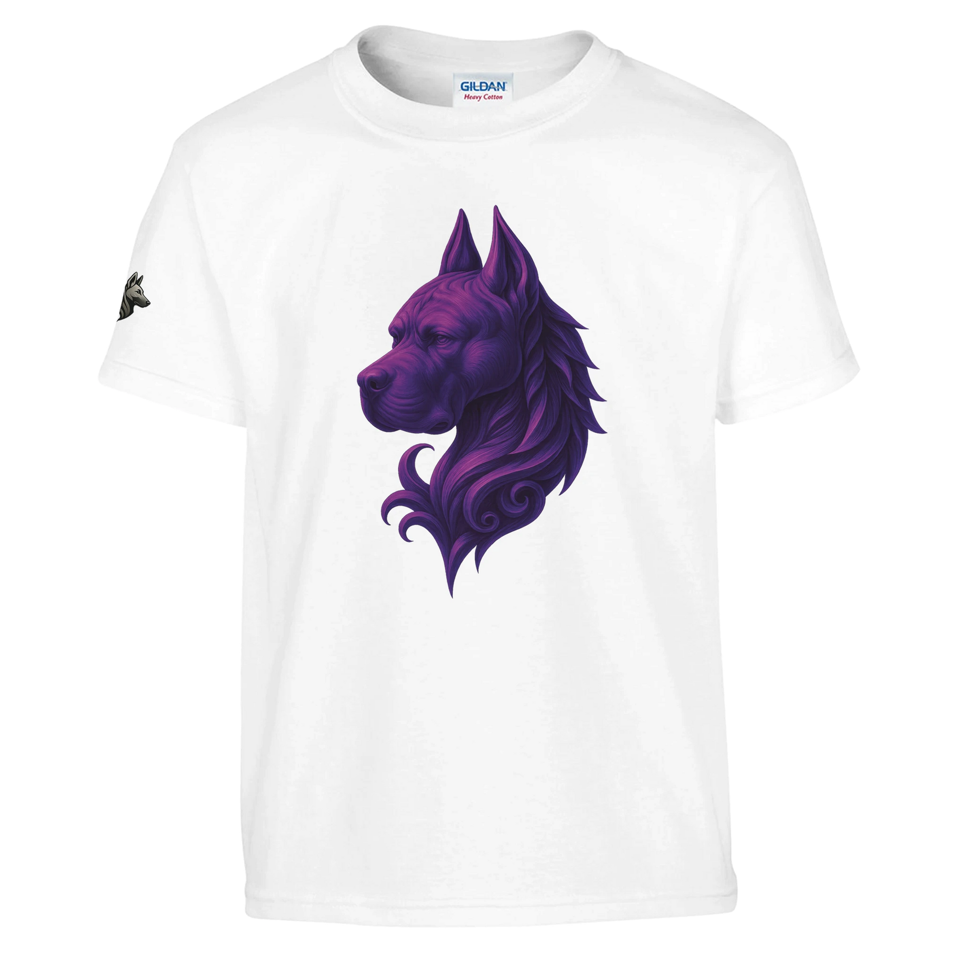 T-shirt enfant unisexe classique ras du cou blanc tête majestueuse Cane Corso