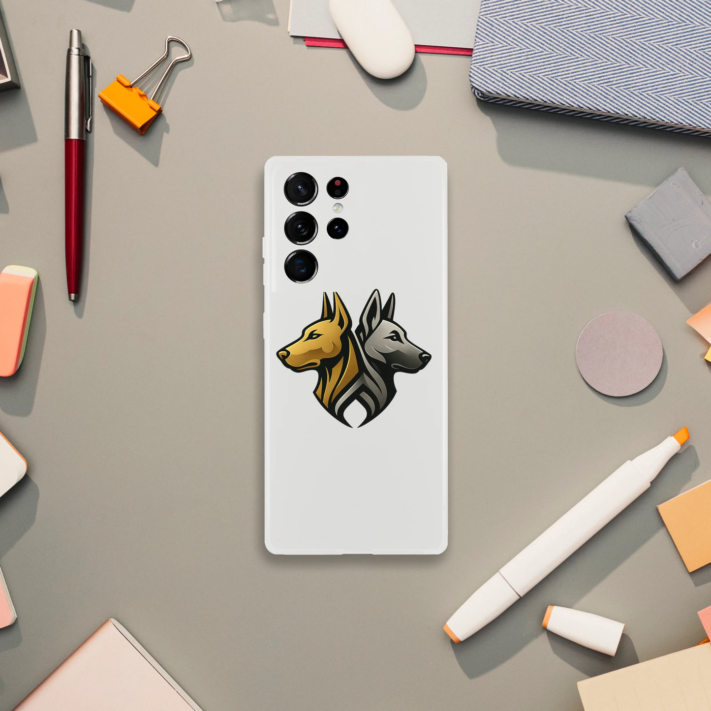 Coque transparente pour Samsung Galaxy avec logo de la marque MolossDesign