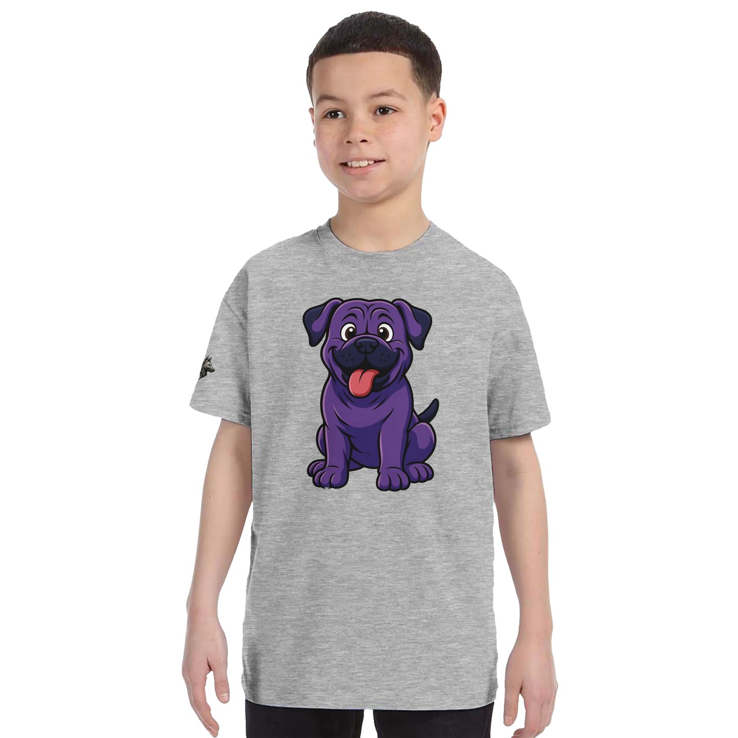 T-shirt enfant unisexe classique ras du cou gris Cane Corso humour