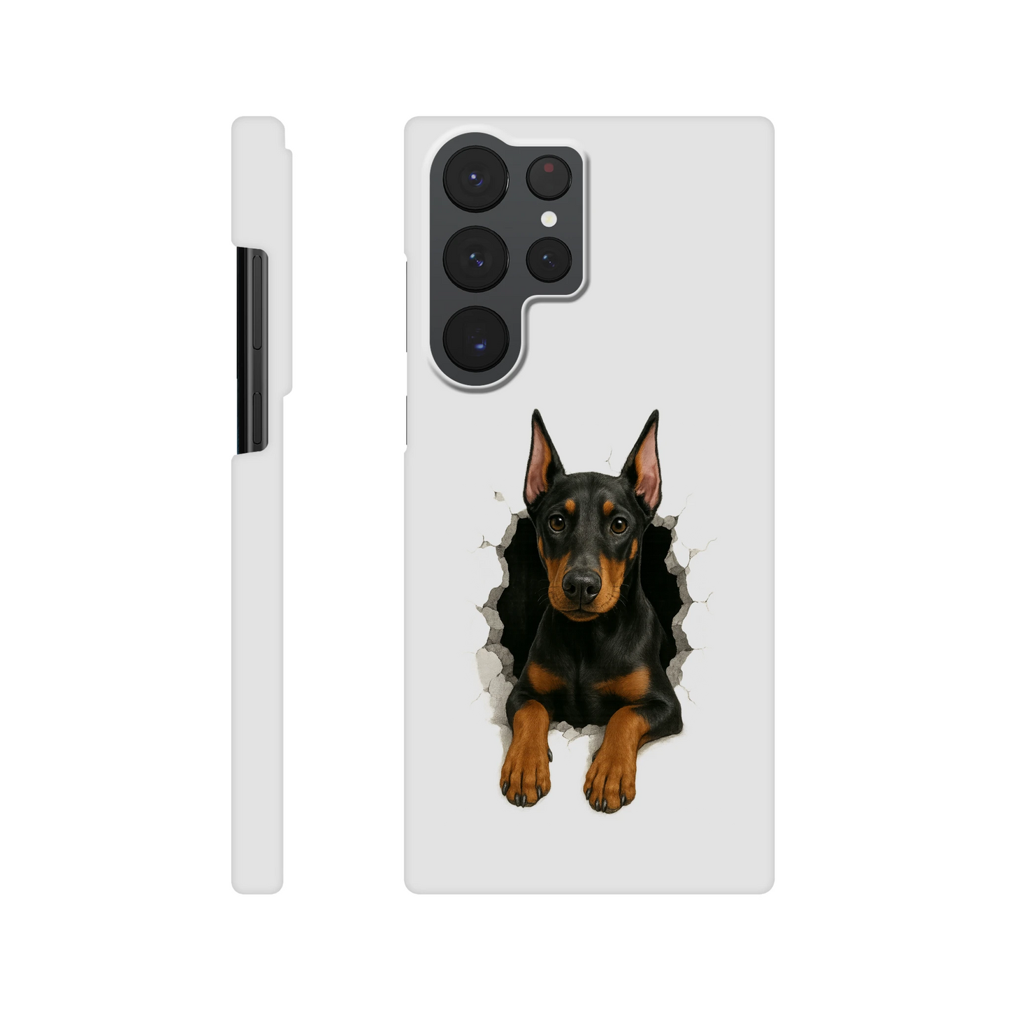 Coque de téléphone pour Samsung Galaxy S-Dobermann trou mur