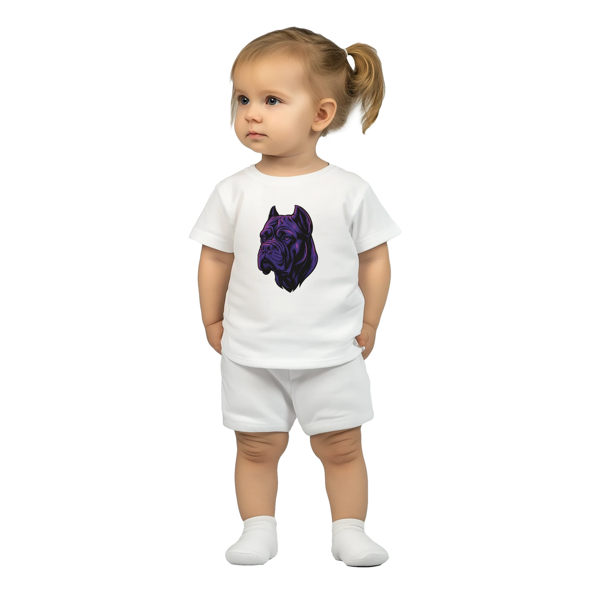 T-shirt bébé blanc coton manches courtes Cane Corso