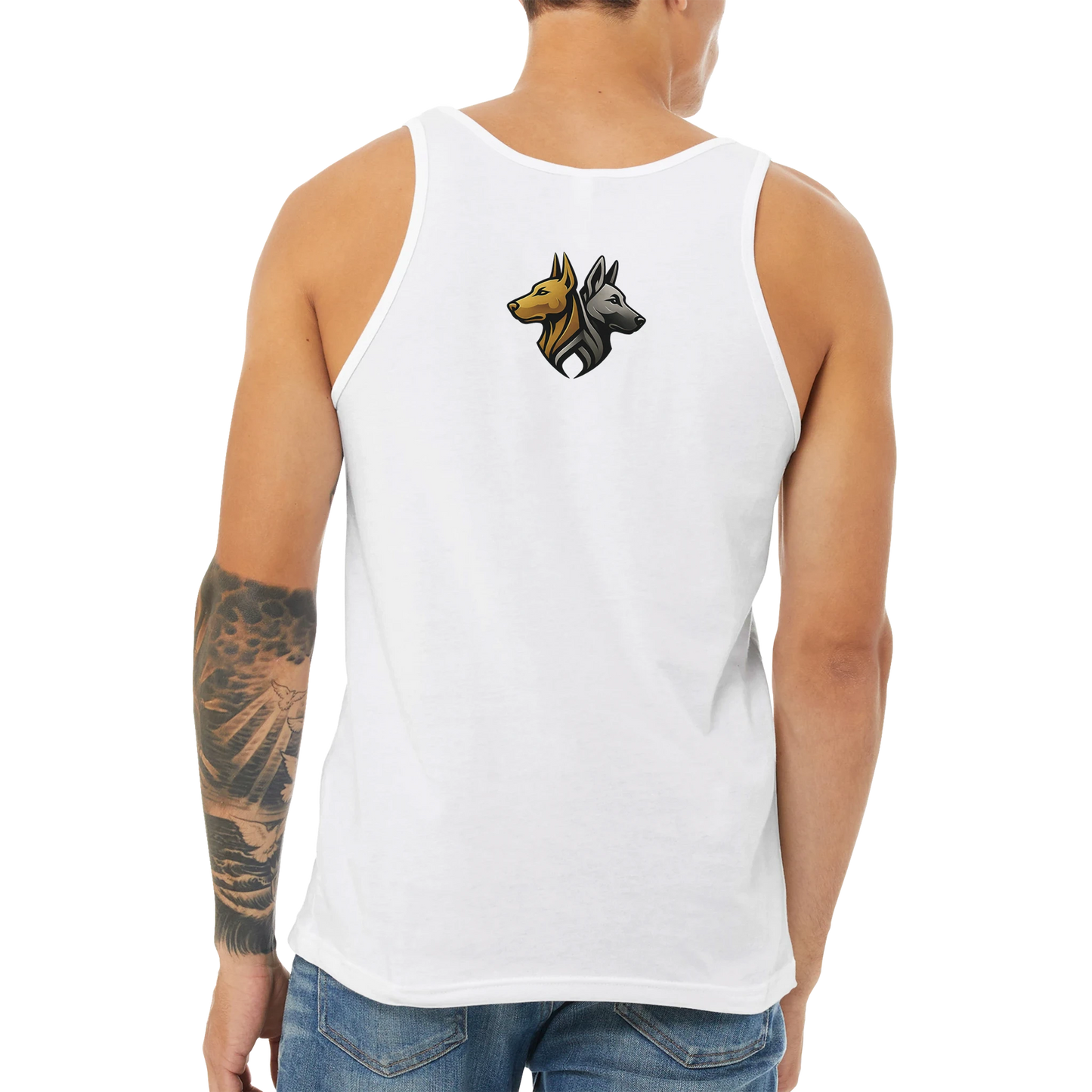 Débardeur unisexe premium uni avec logo sur le dos MolossDesign