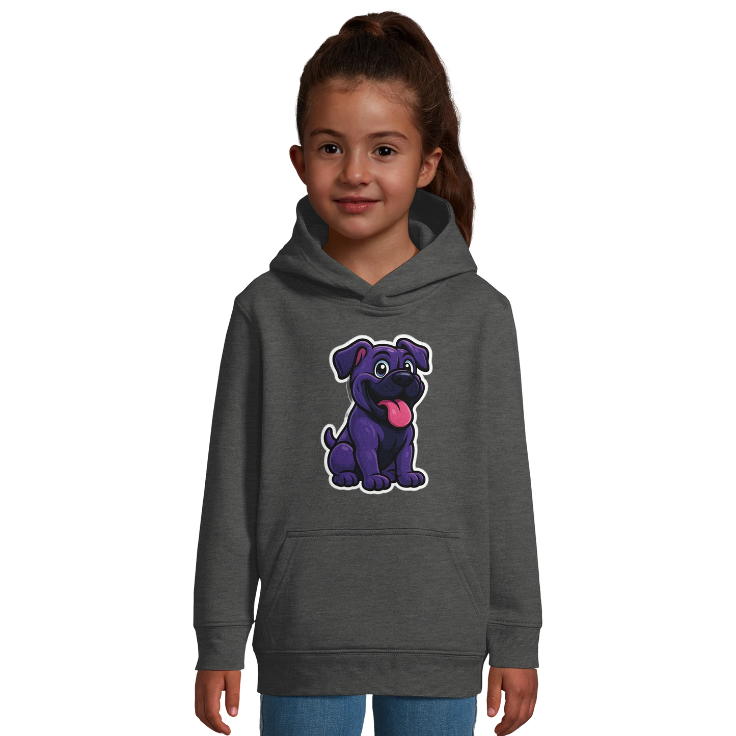 Sweat-shirt à capuche enfant gris Cane Corso humour 