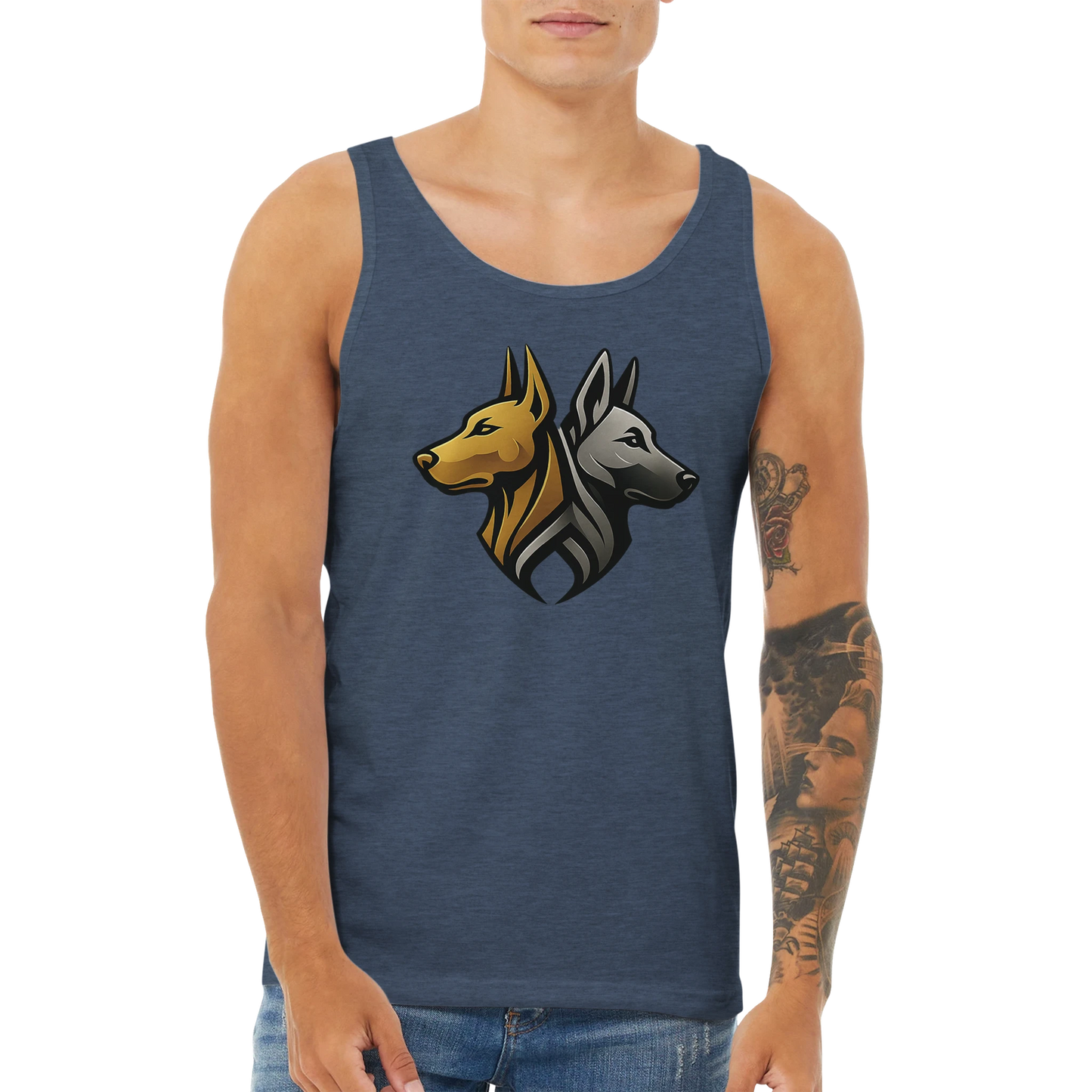 Débardeur adulte unisexe premium bleu logo MolossDesign