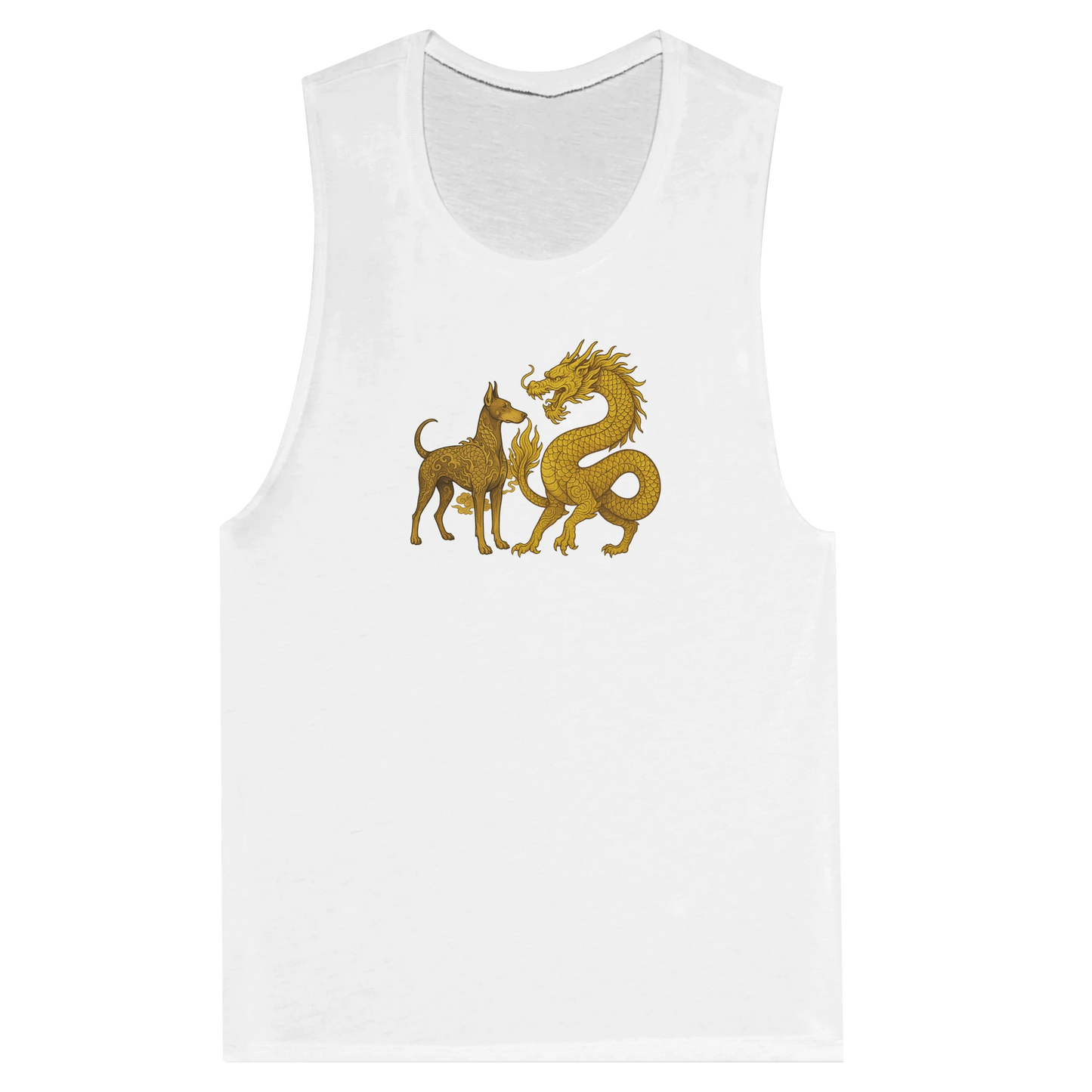 Débardeur pour femme blanc Dobermann+Dragon