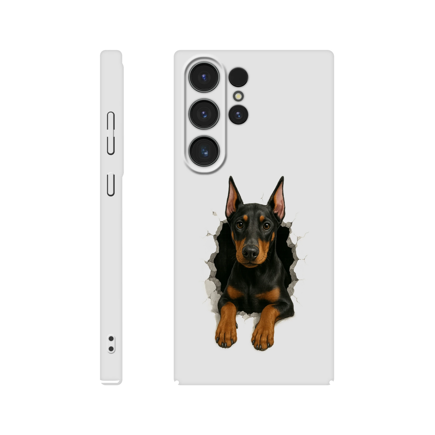 Coque de téléphone pour Samsung Galaxy S-Dobermann trou mur