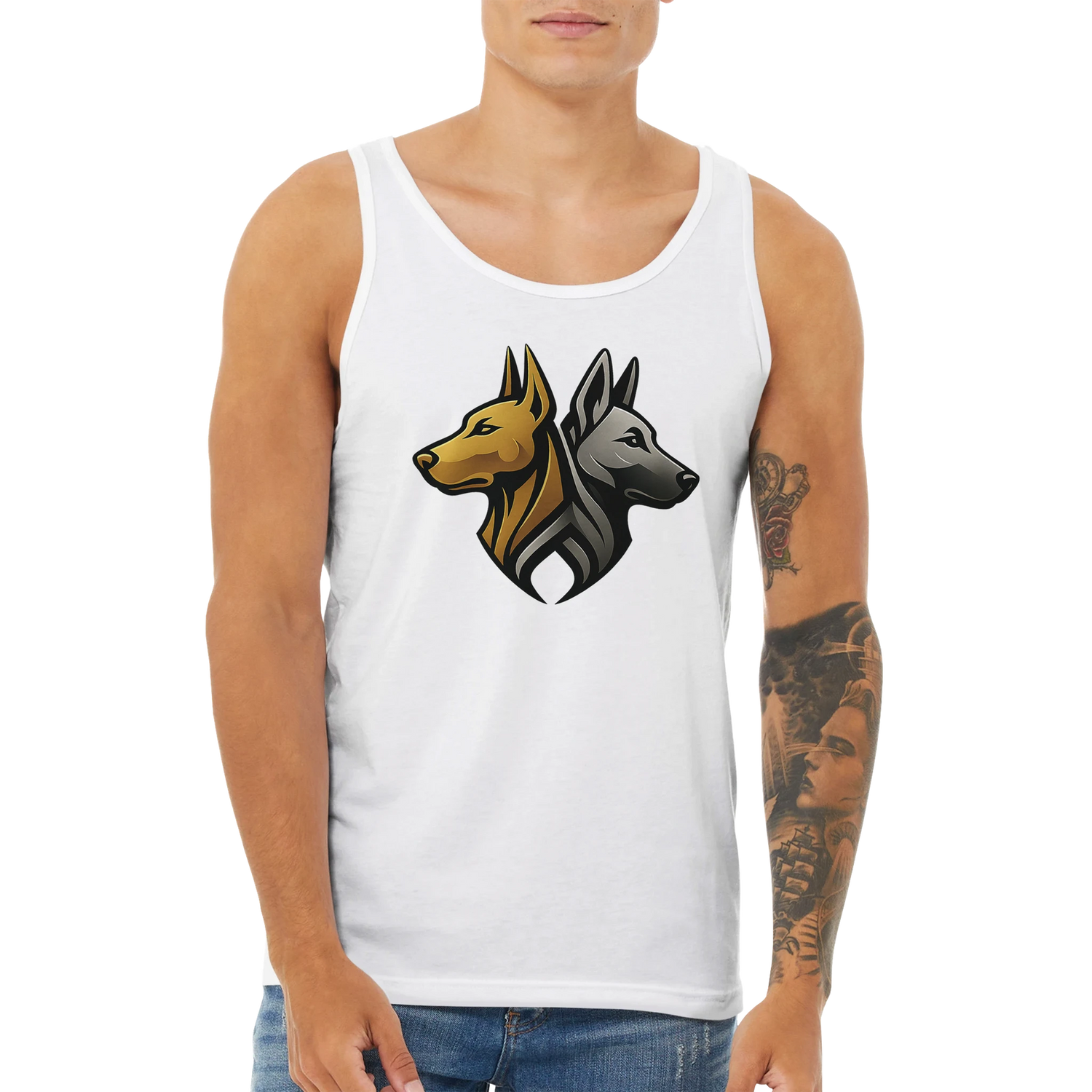 Débardeur adulte unisexe premium blanc logo MolossDesign