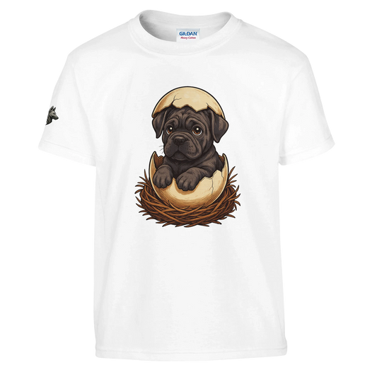T-shirt enfant unisexe classique ras du cou blanc Cane Corso gris nid