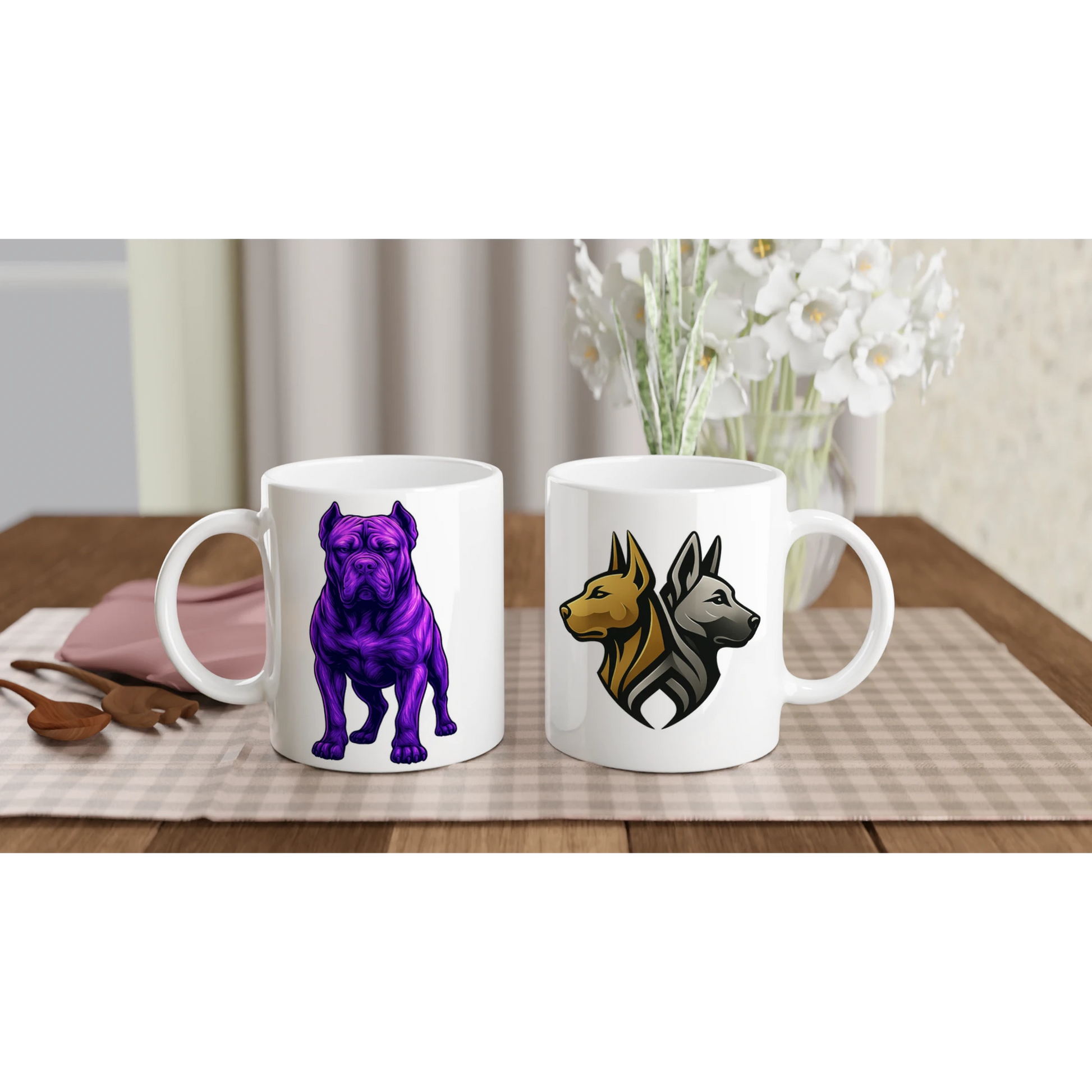 Mug en céramique blanche de 325 ml (11 oz) Cane Corso