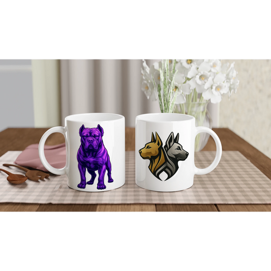 Mug en céramique blanche de 325 ml (11 oz) Cane Corso