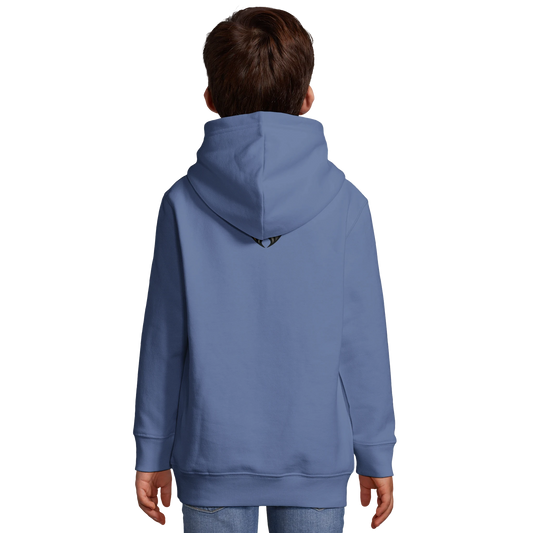 Sweat-shirt à capuche enfant mélange recyclé Cane Corso humour 1 avec logo sur le dos MolossDesign