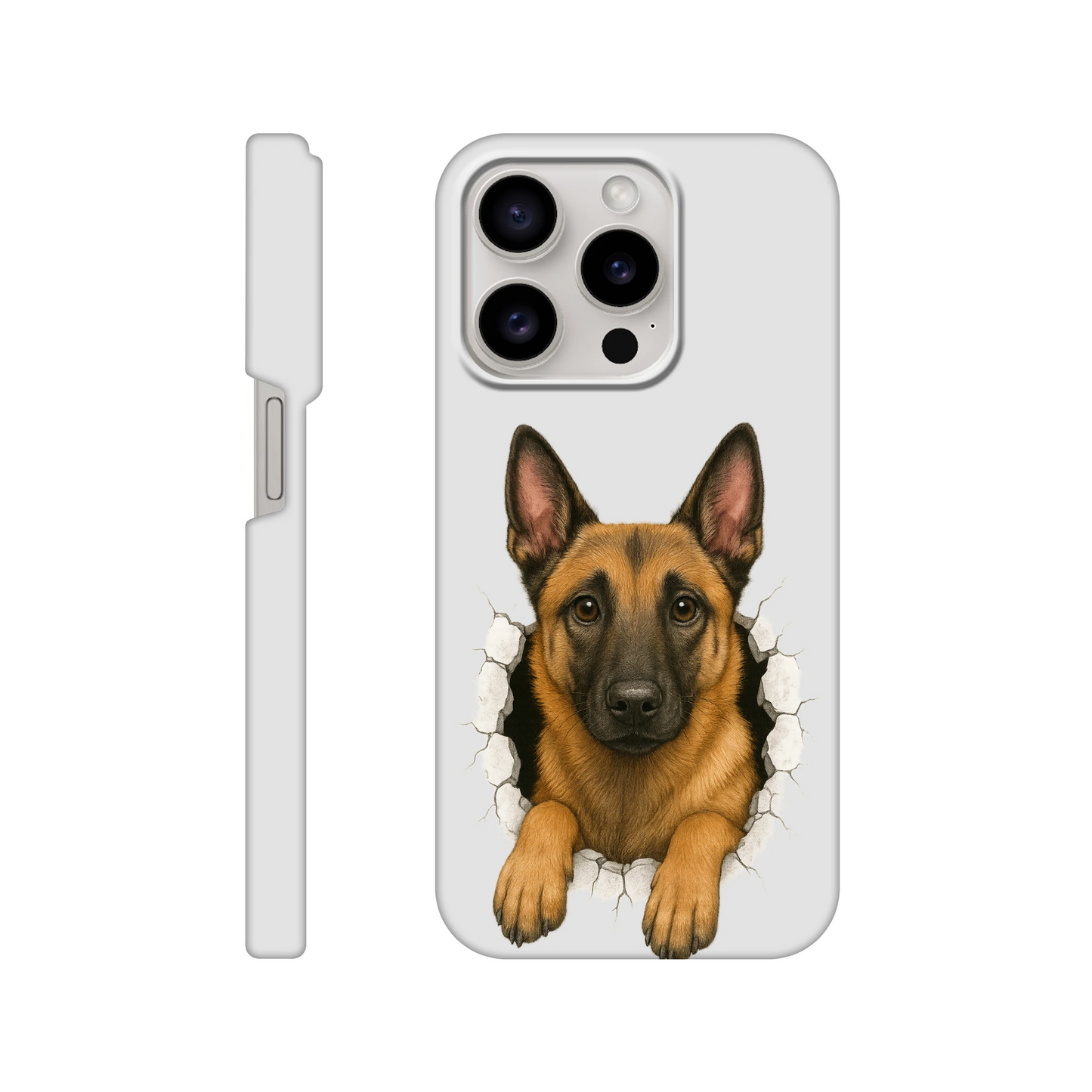 Coque de téléphone pour Iphone Malinois trou mur2