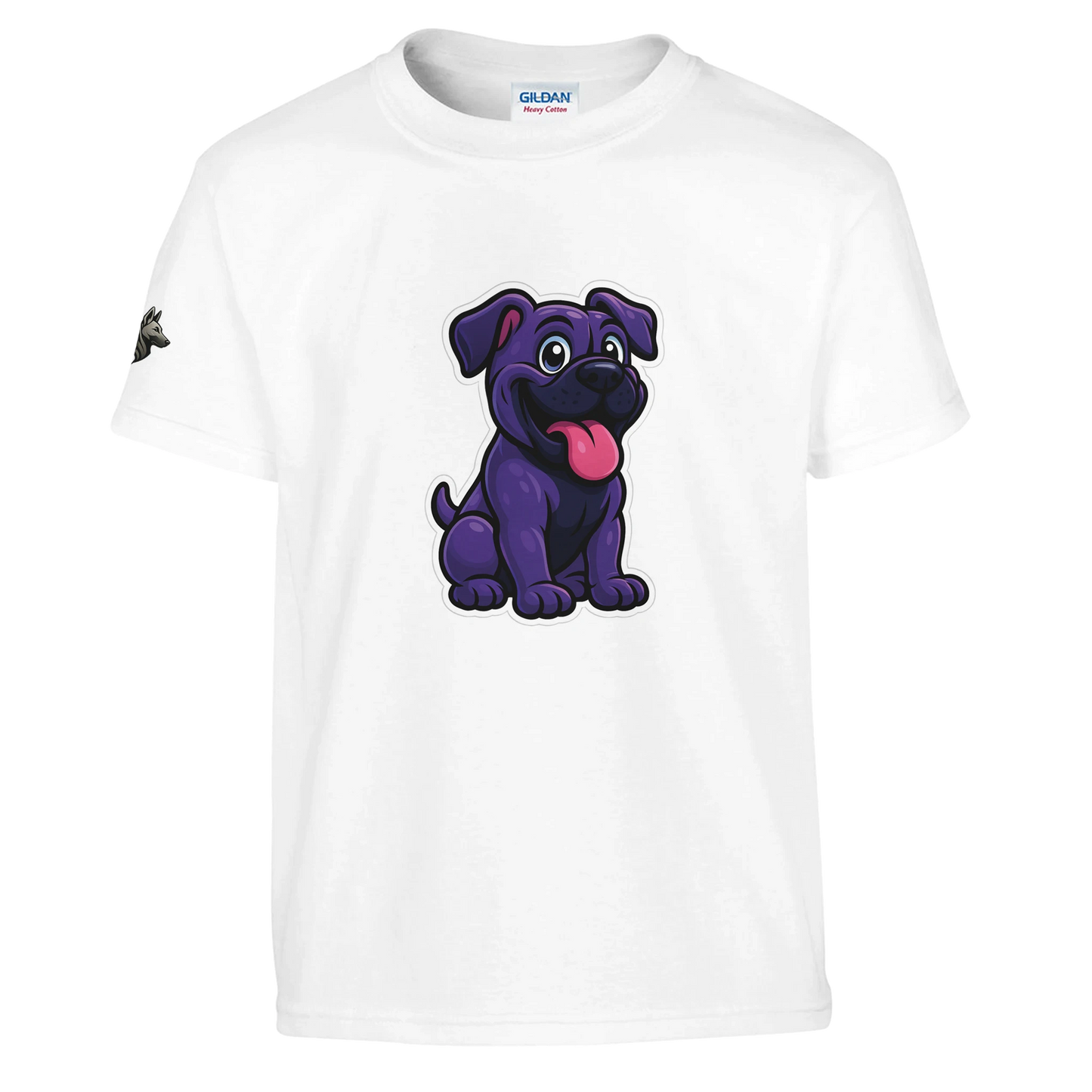T-shirt enfant classique ras du cou Cane Corso humour 4 avec logo sur manche droite MolossDesign