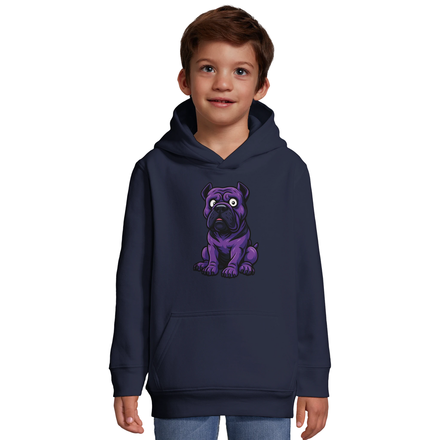 Sweat-shirt à capuche enfant bleu Cane Corso humour