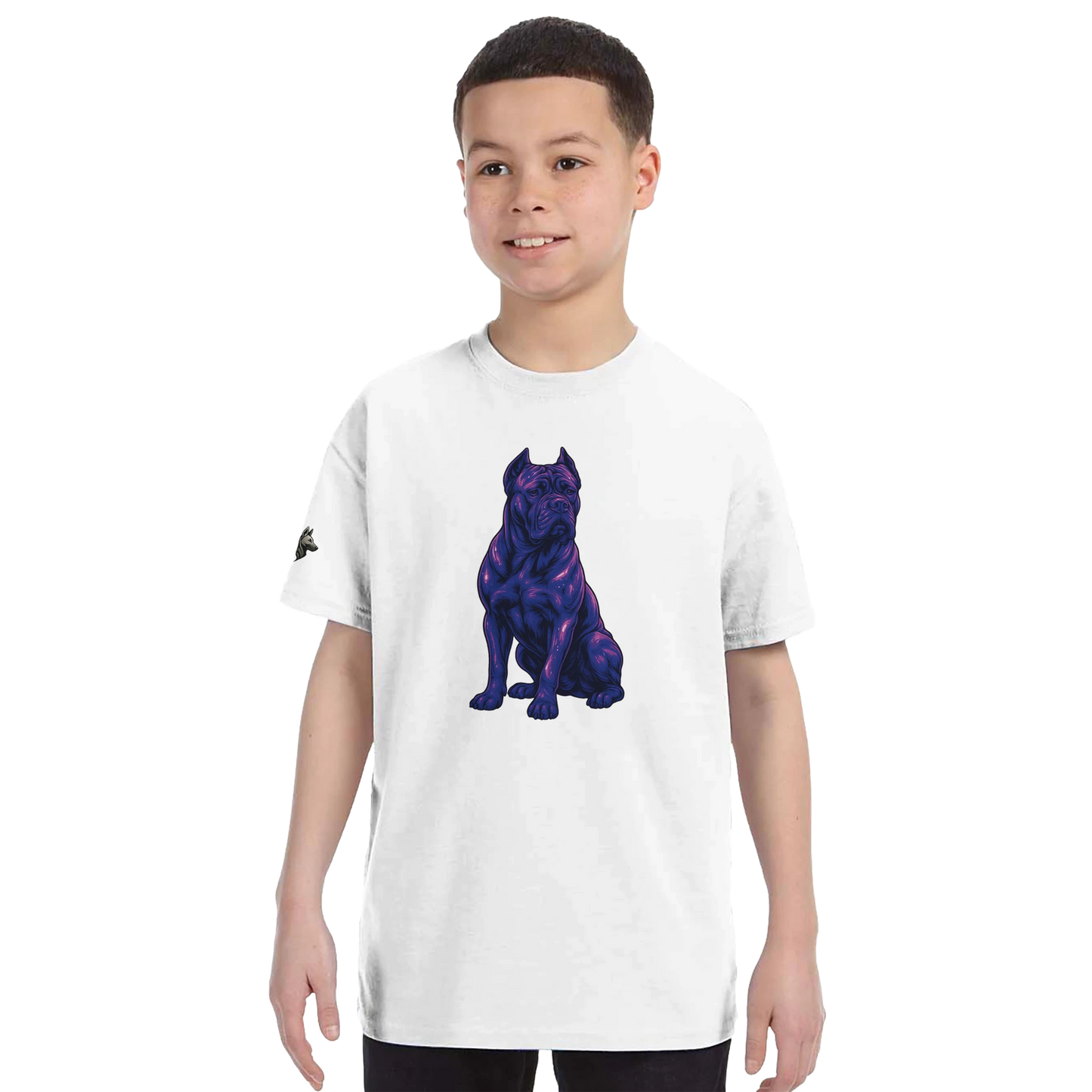 T-shirt enfant unisexe classique ras du cou blanc Cane Corso