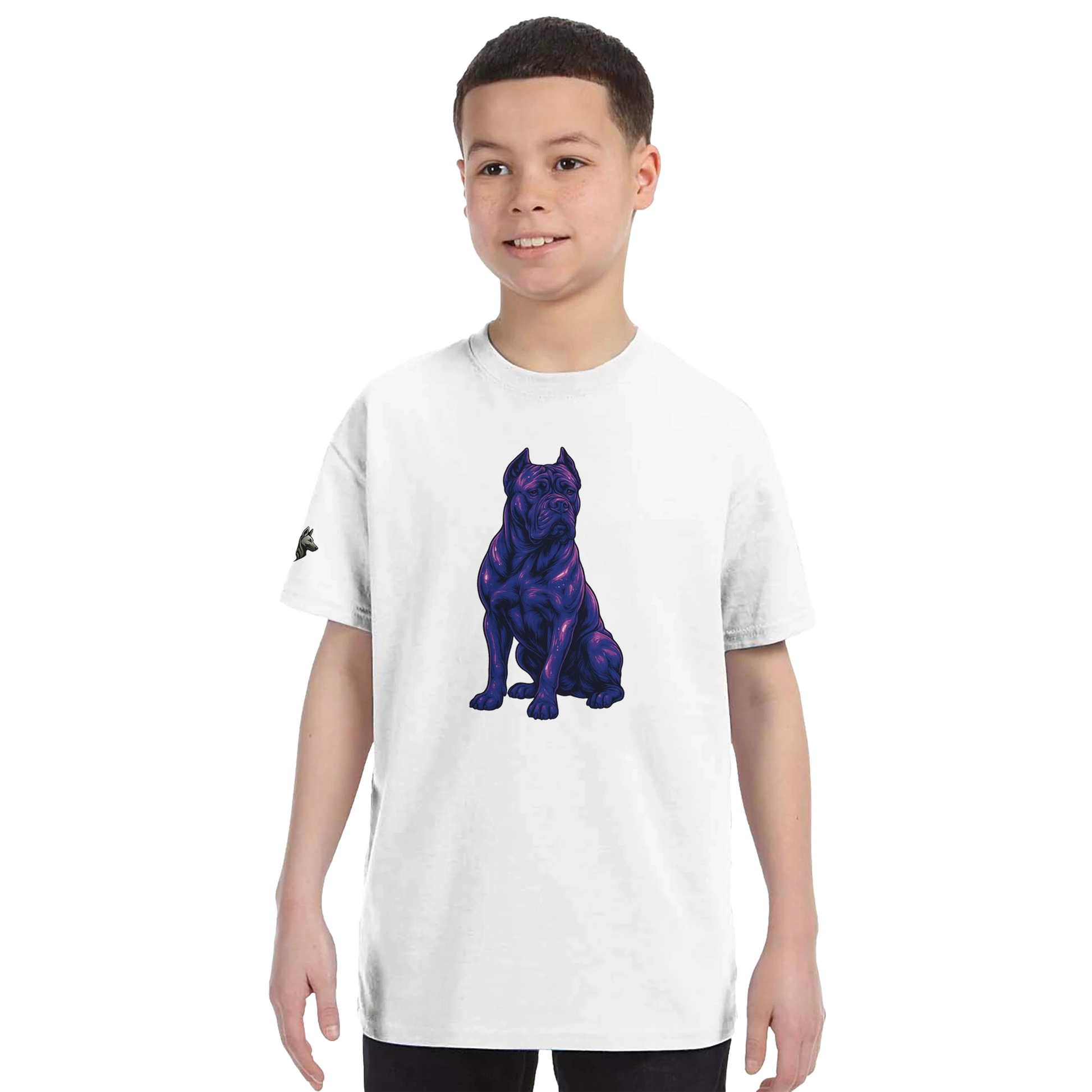 T-shirt enfant unisexe classique ras du cou blanc Cane Corso