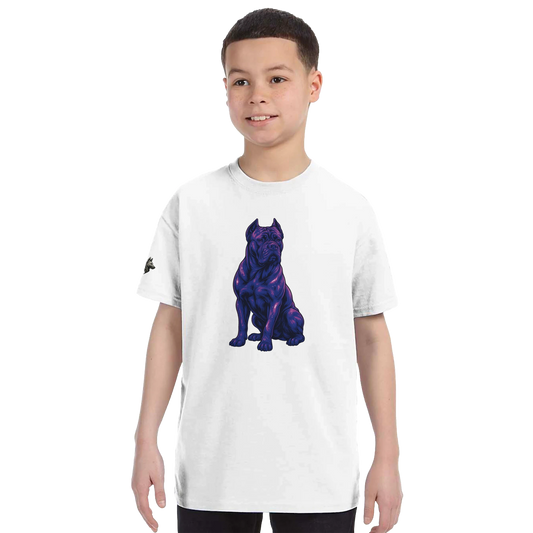T-shirt enfant unisexe classique ras du cou blanc Cane Corso